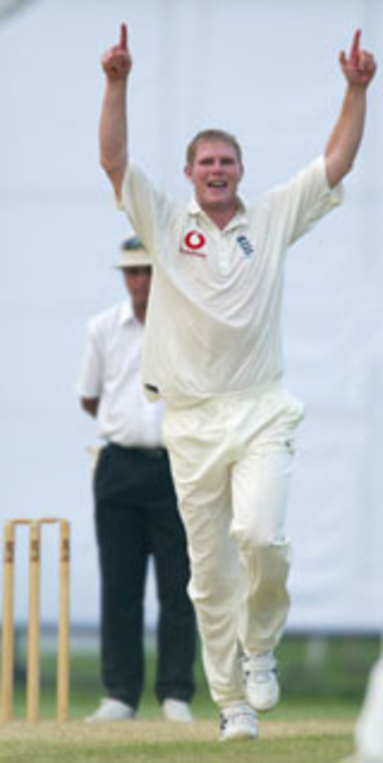 Matthew Hoggard celebrating, Bangladesh Presidents XI v England, October 13, 2003