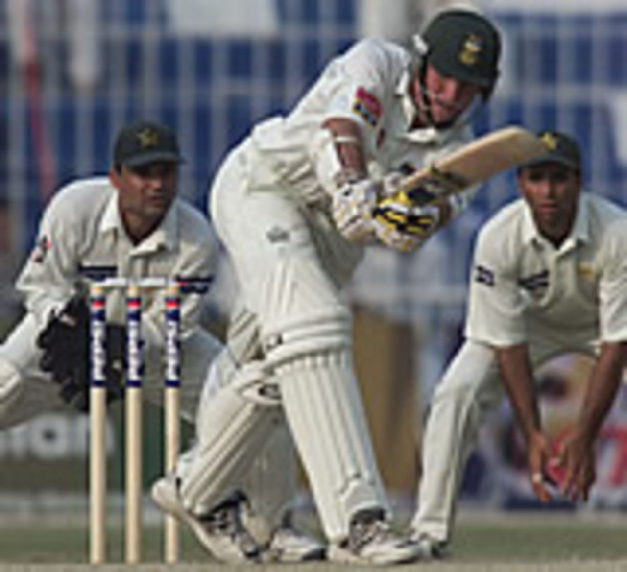 Graeme Smith in action during his 65-run innings, Pakistan v South Africa, Day 3, 2nd Test, Faisalabad, October 27, 2003.