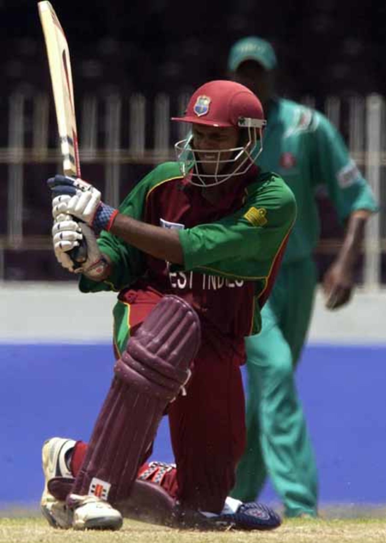 Shivnarene Chanderpaul of the West Indies hits during the West Indies v Kenya match of the ICC Champions Trophy at the Singhalese Sports Club Stadium, Colombo, Sri Lanka on September 17, 2002.