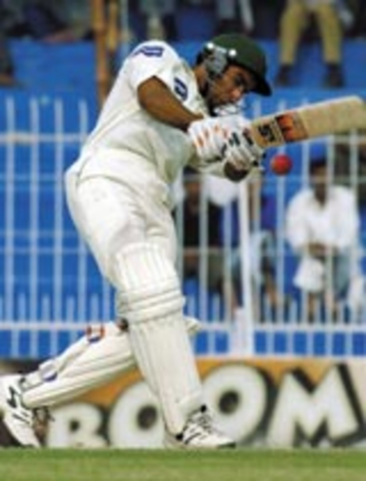 Taufeeq Umar drive on the off side, Pakistan v South Africa, 2nd Test, Faisalabad, 5th day, October 28, 2003