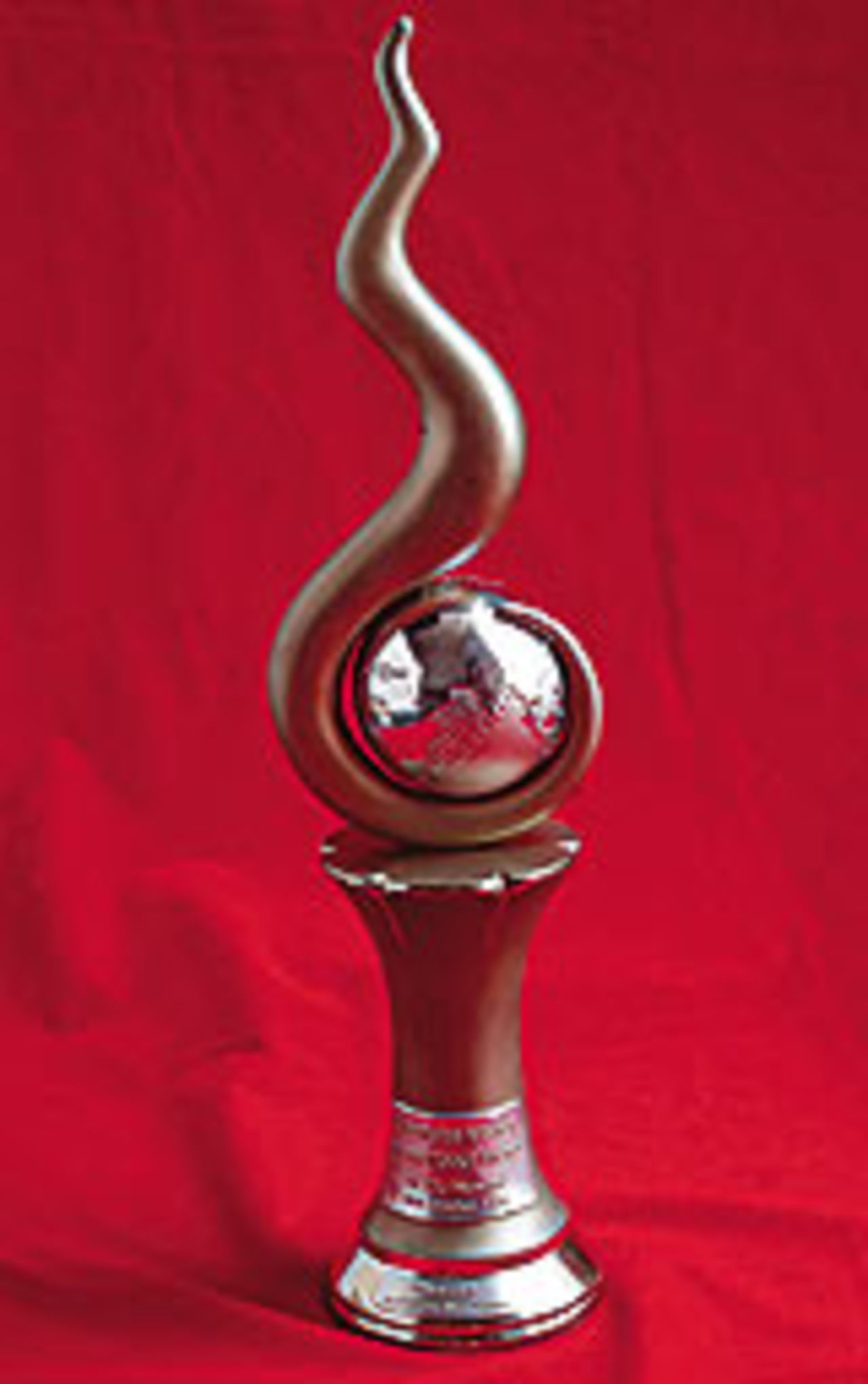 The trophy for the Electrolux Wisden International Cricketer awards