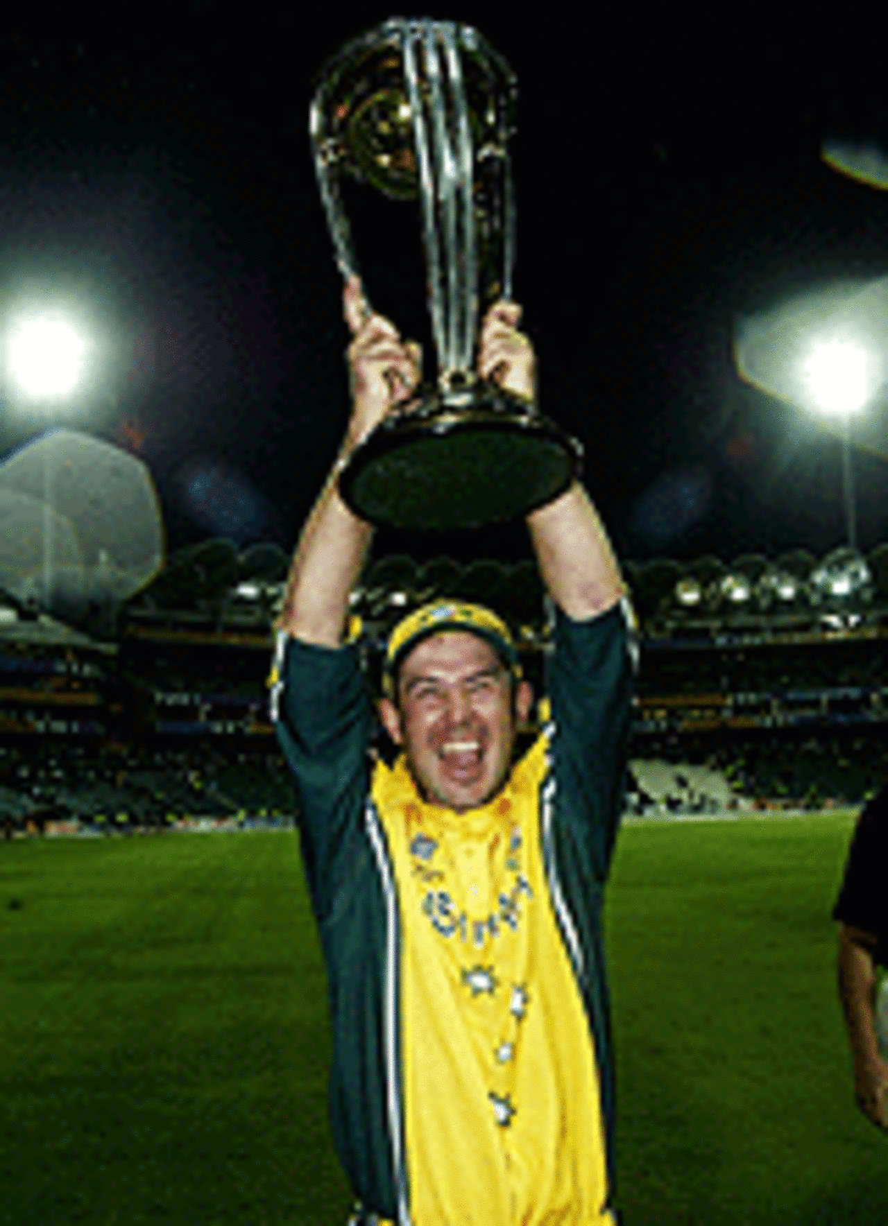 Ricky Ponting celebrates World Cup win, Australia v India, Johannesburg, March 23