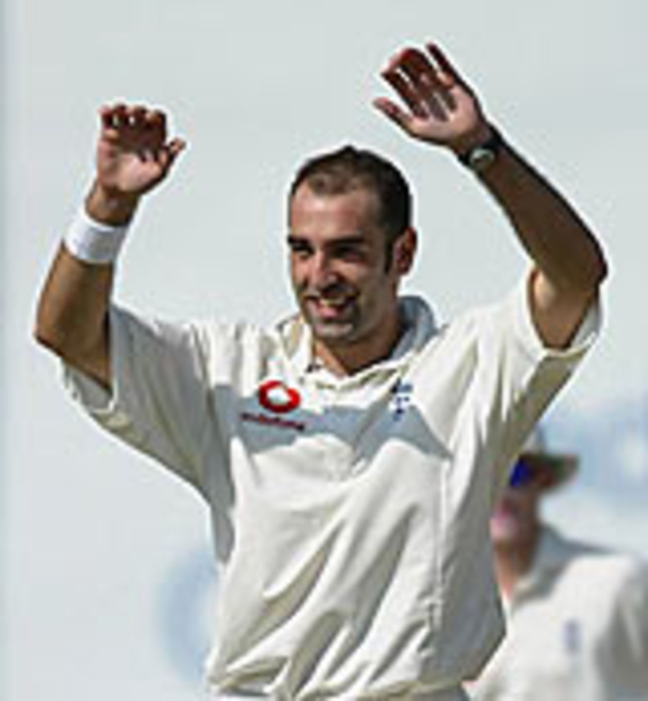 Richard Johnson celebrates his five-wicket haul, Bangladesh v England, 2nd Test, Chittagong, October 31, 2003