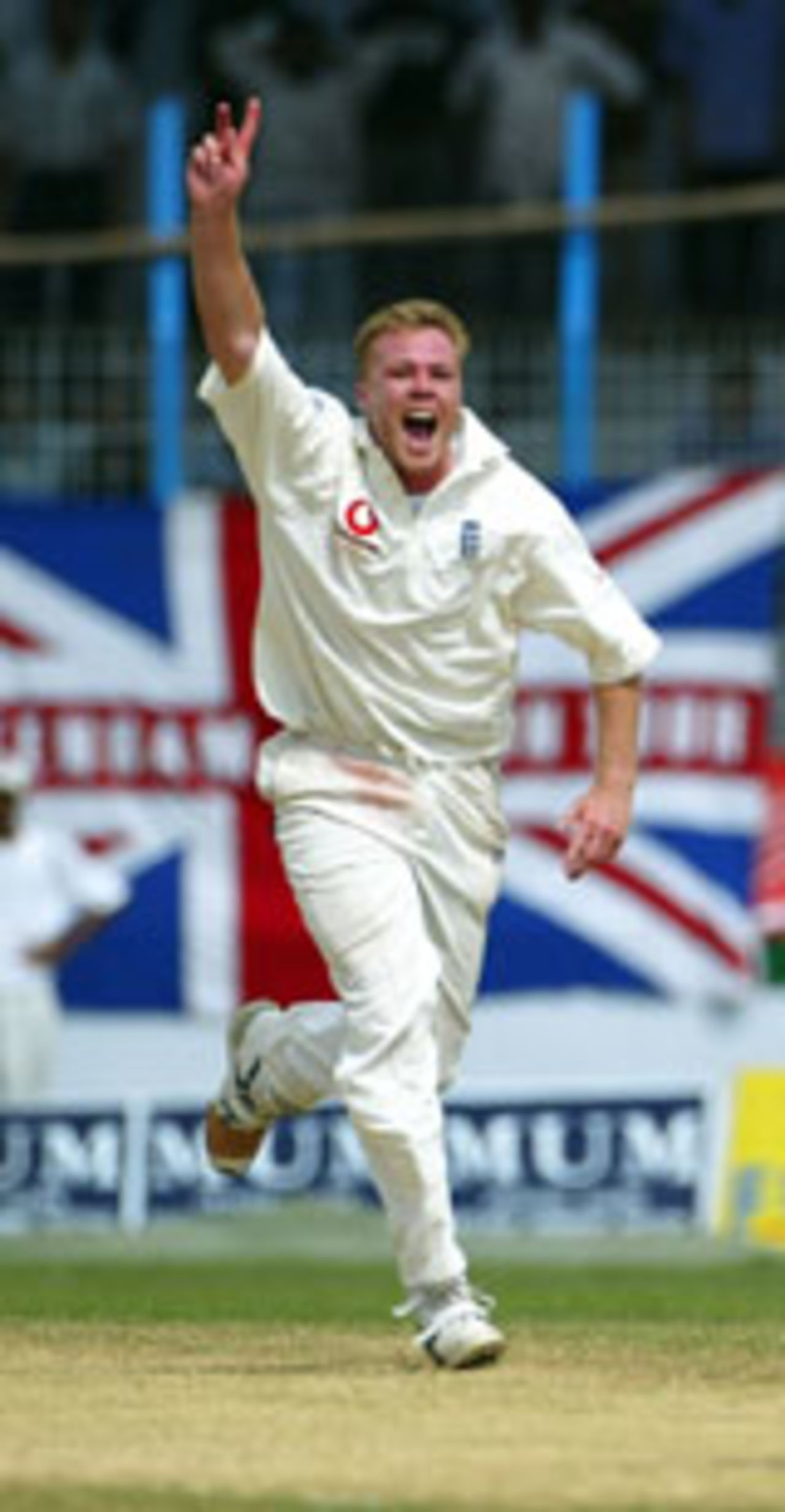 Martin Saggers celebrates his first Test victim, Bangladesh v England, 2nd Test, Chittagong, October 31, 2003