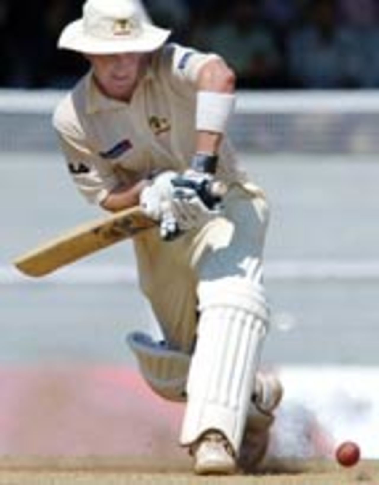 Michael Clarke uses his nimble feet to the spinners, Australians v Mumbai, Mumbai, October 2, 2004