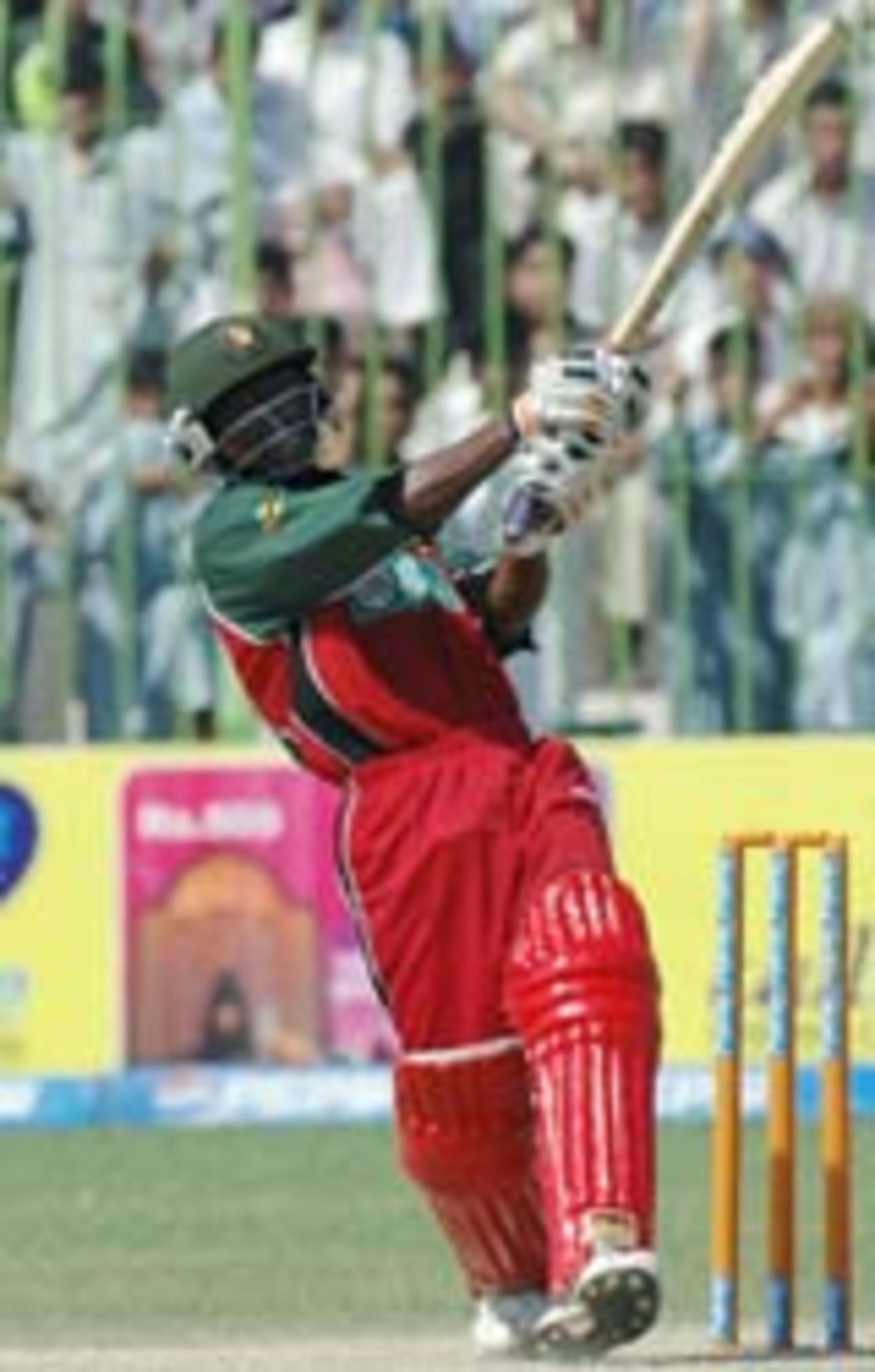 Tatenda Taibu swings a ball to leg, Pakistan v Zimbabwe, 2nd ODI, Peshawar, October 3, 2004