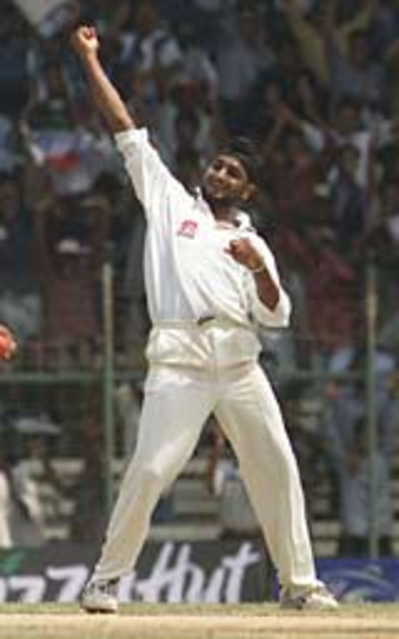 Harbhajan Singh celebrates against Australia, 2001