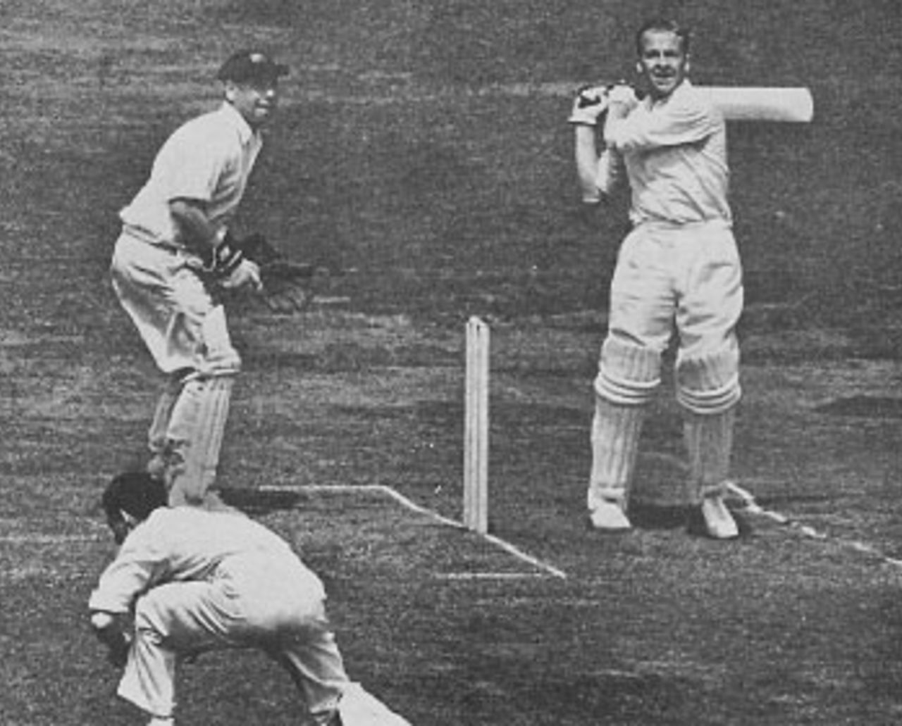 Willie Watson hooks for four, England v Australia, Lord's, 1953