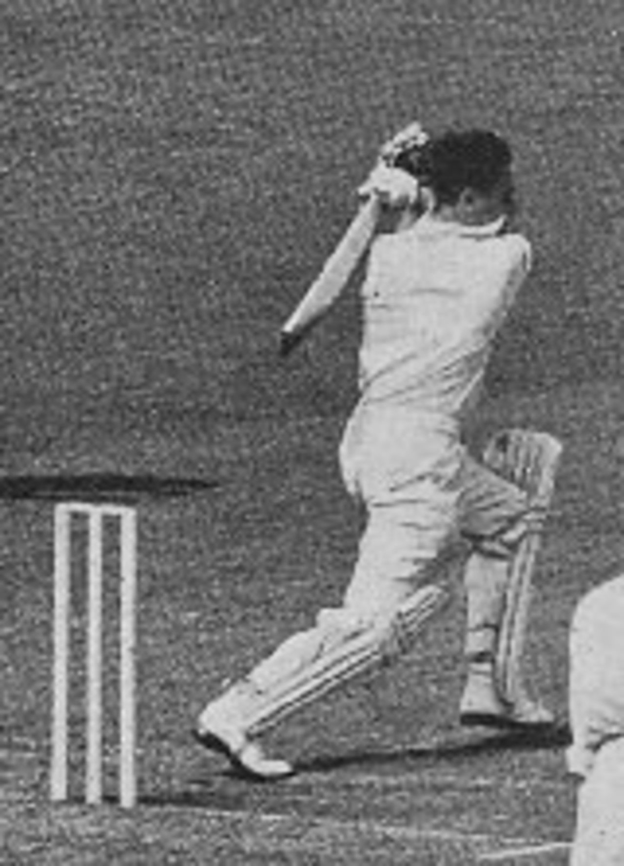 An uncharacteristic attacking stroke from Trevor Bailey, England v Australia, Lord's, 1953