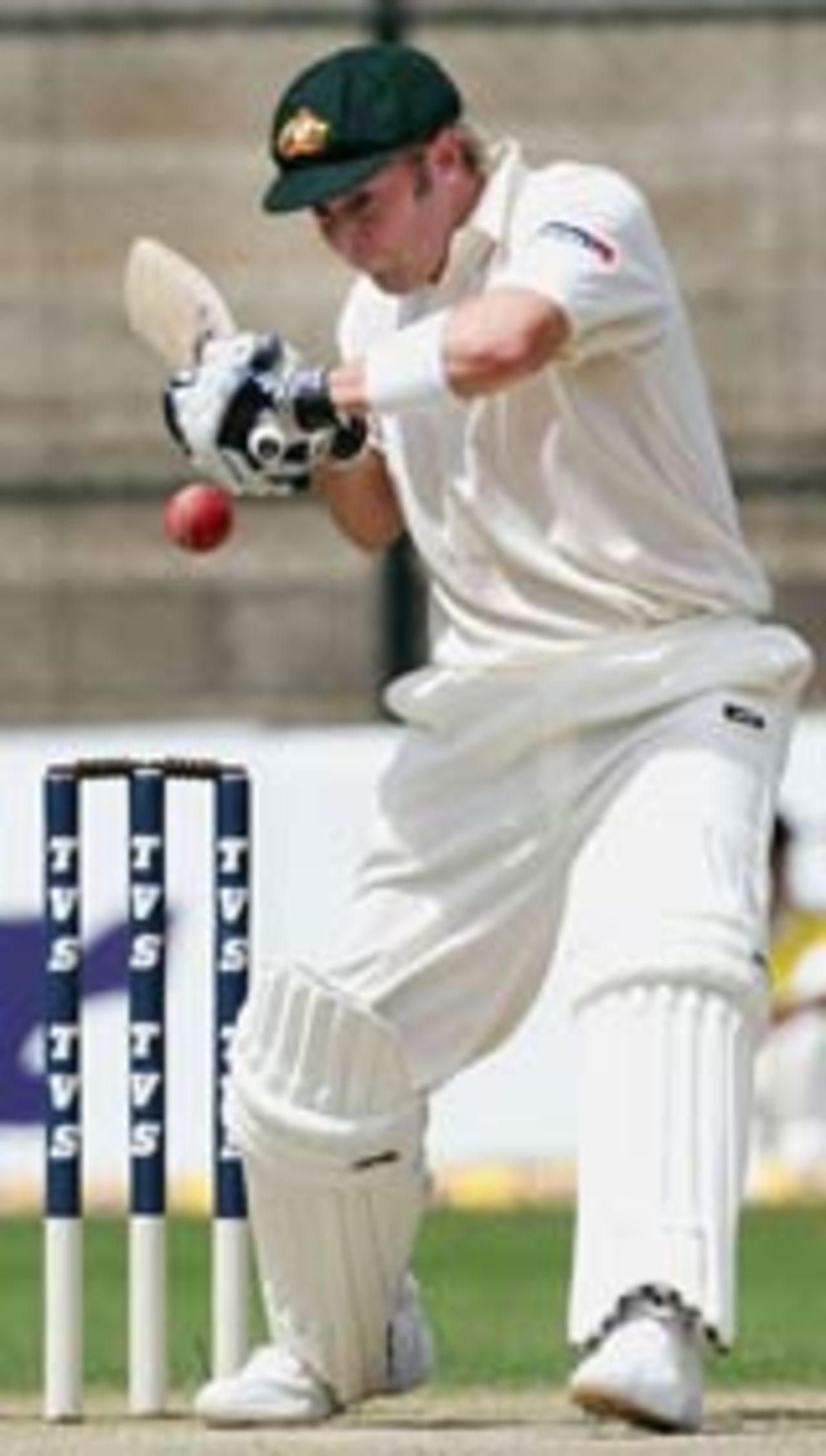 Michael Clarke shapes to cut, Australia v India, 1st Test, Bangalore, 1st day, October 6, 2004
