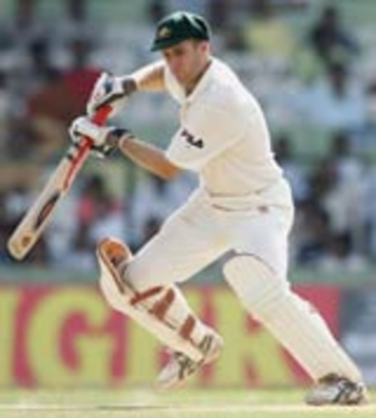 Simon Katich eases the ball through the off side, Australia v India, 1st Test, Bangalore, 1st day, October 6, 2004