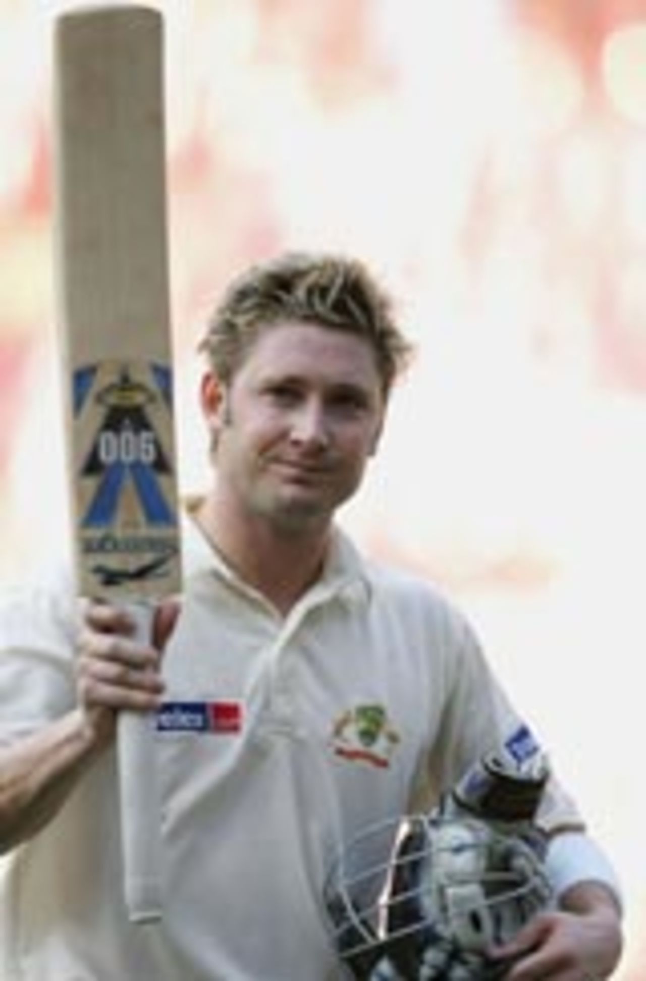Michael Clarke returns to the pavilion after making an unbeaten 76, Australia v India, 1st Test, Bangalore, 1st day, October 6, 2004