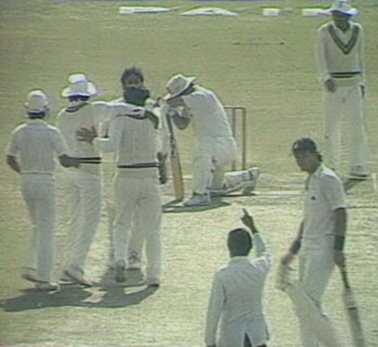 Mike Gatting cannot hide his disbelief after being given lbw by Shakeel Khan, Pakistan v England, 1st Test, Lahore, November 26, 1987