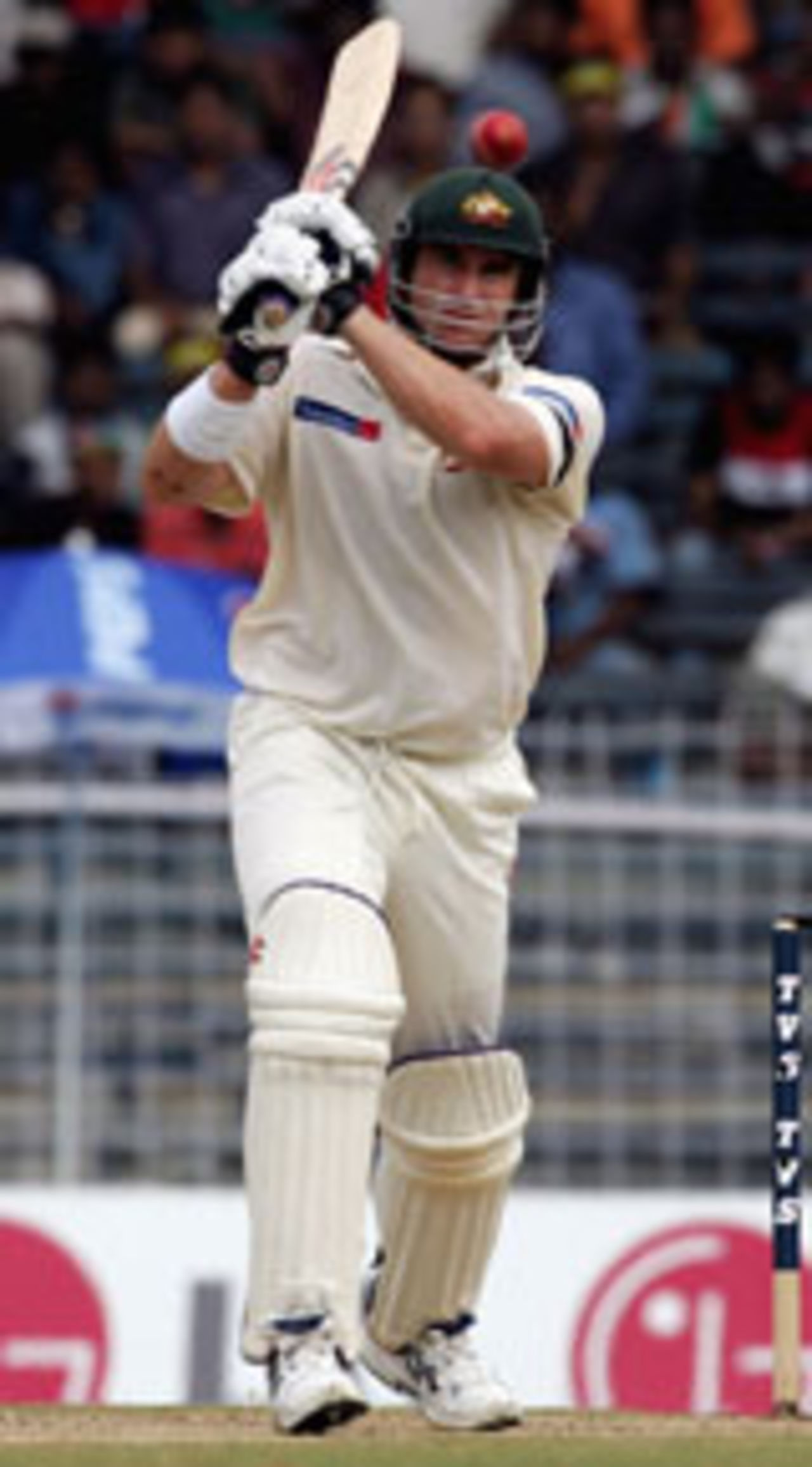 Matthew Hayden hits out, India v Australia, 2nd Test, Chennai, 1st day, October 14, 2004
