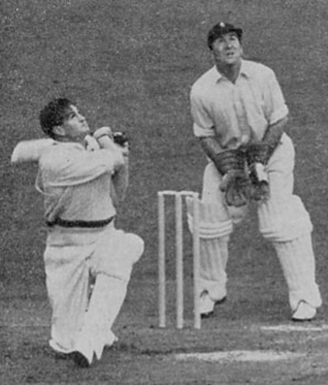 Keith Miller on the attack, England v Australia, Lord's, 1953