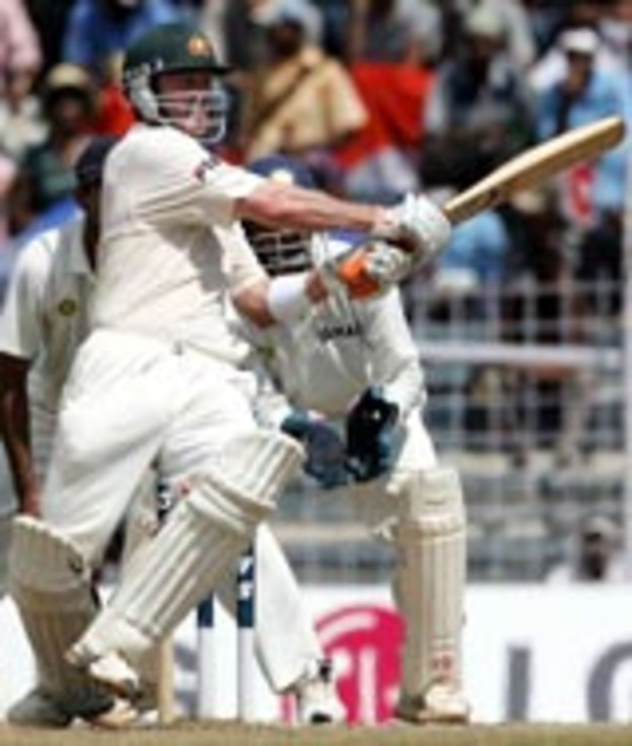 Damien Martyn plays the pull shot, India v Australia, 2nd Test, Chennai, 4th day, October 17, 2004