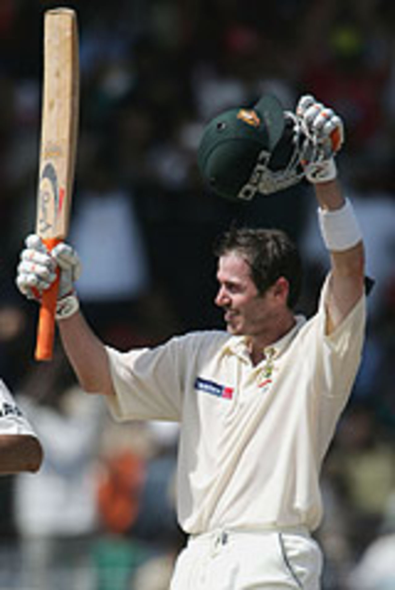 Damien Martyn acknowledges his century, India v Australia, 2nd Test, Chennai, 4th day, October 17, 2004