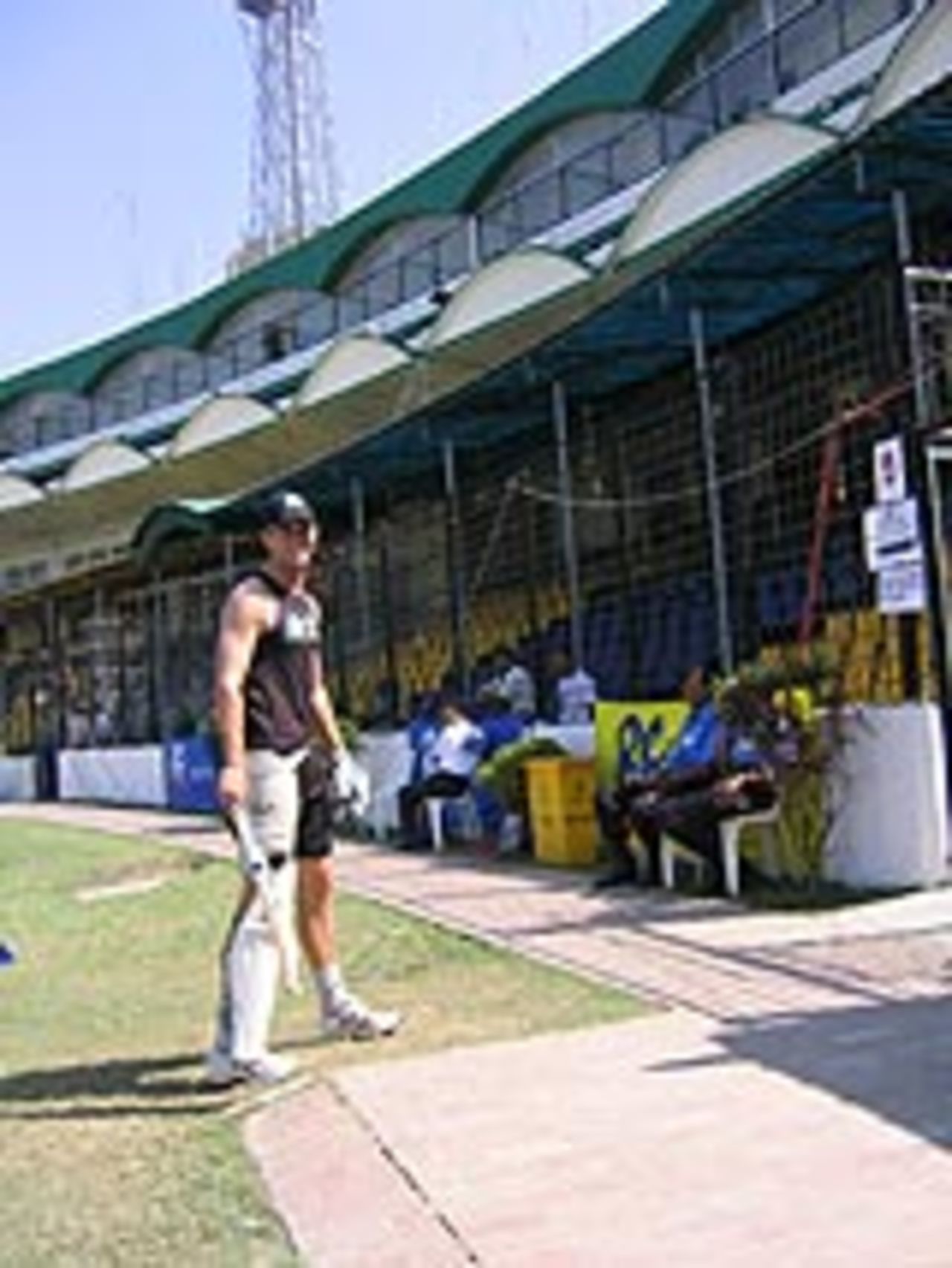 James Franklin after his hat-trick in the first Test at Dhaka, October 20, 2004