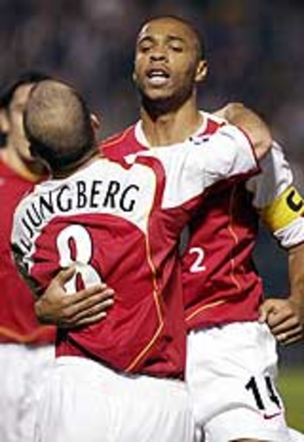 Arsenal celebrate goal in Champions League