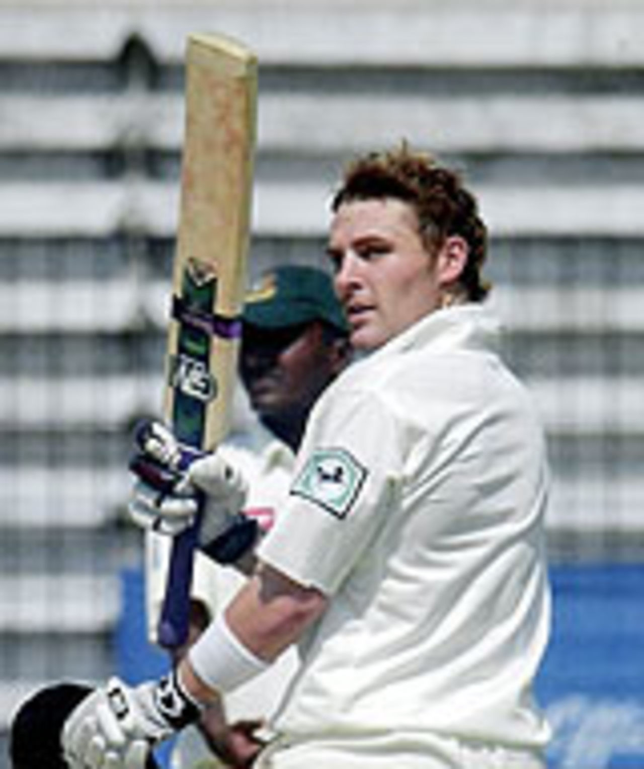 Brendon McCullum acknowledges applause for his century, Bangladesh v New Zealand, 1st Test, Dhaka, October 21, 2004