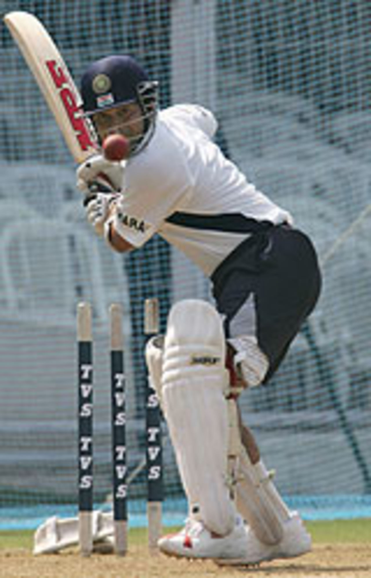 Sachin Tendulkar in the nets before the Nagpur Test against Australia, October 24