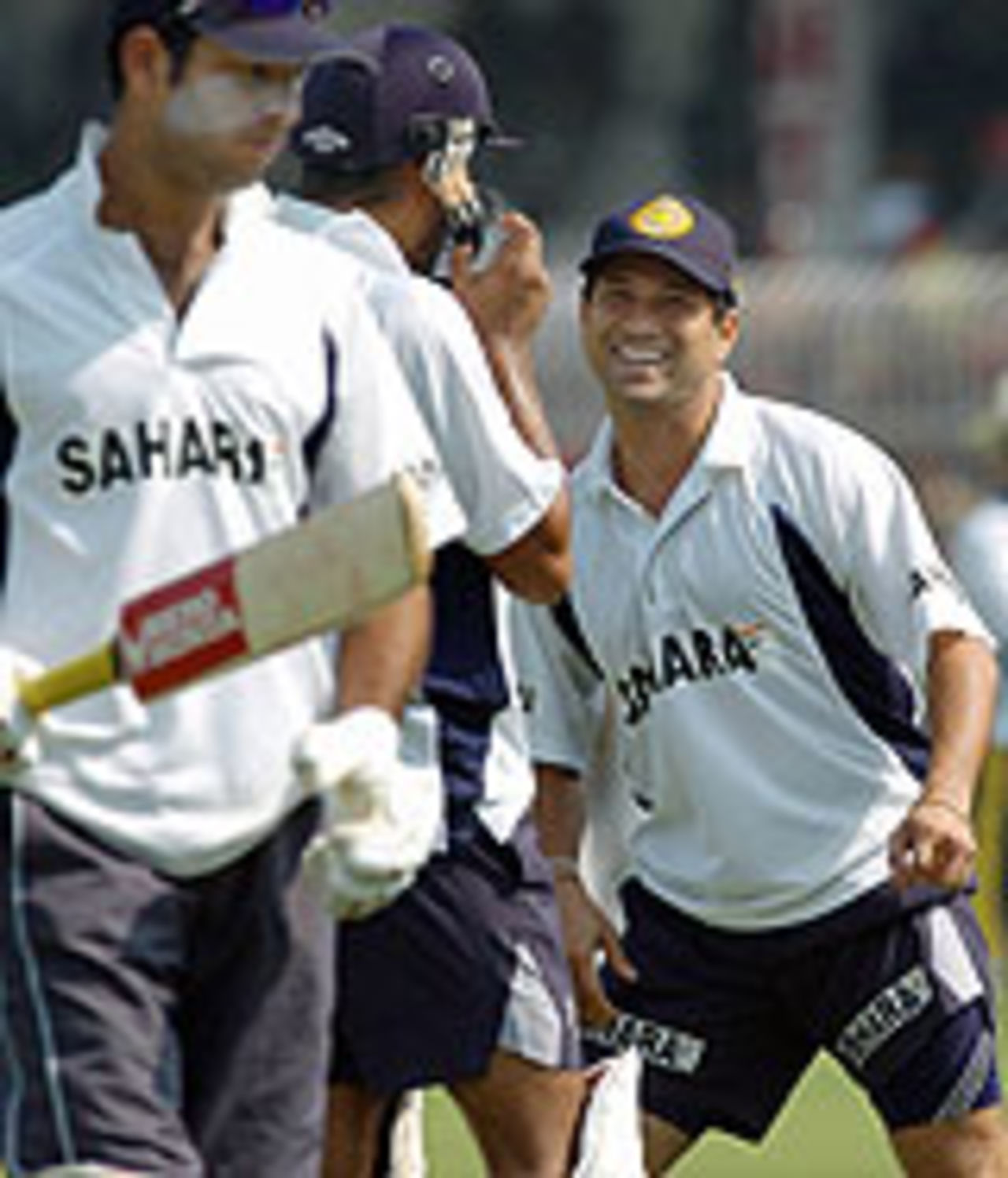Sachin Tendulkar fools around in the nets before the Nagpur Test against Australia, October 24