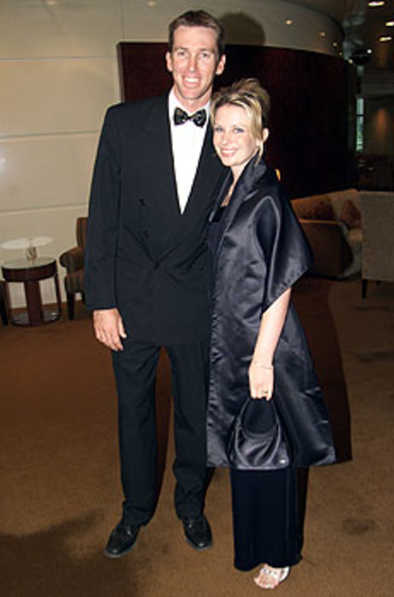 November 2001: McGrath, a firm family man, with Jane at the Allan Border Medals presentation
