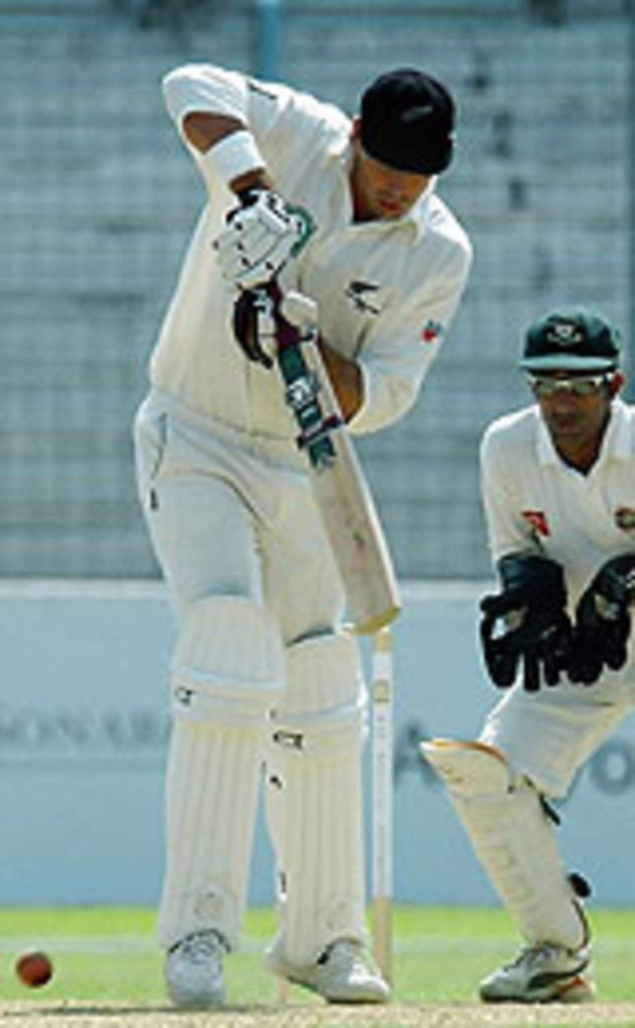 Stephen Fleming plays the ball to leg, Bangladesh v New Zealand, 2nd Test, Chittagong, Tuesday, October 26, 2004