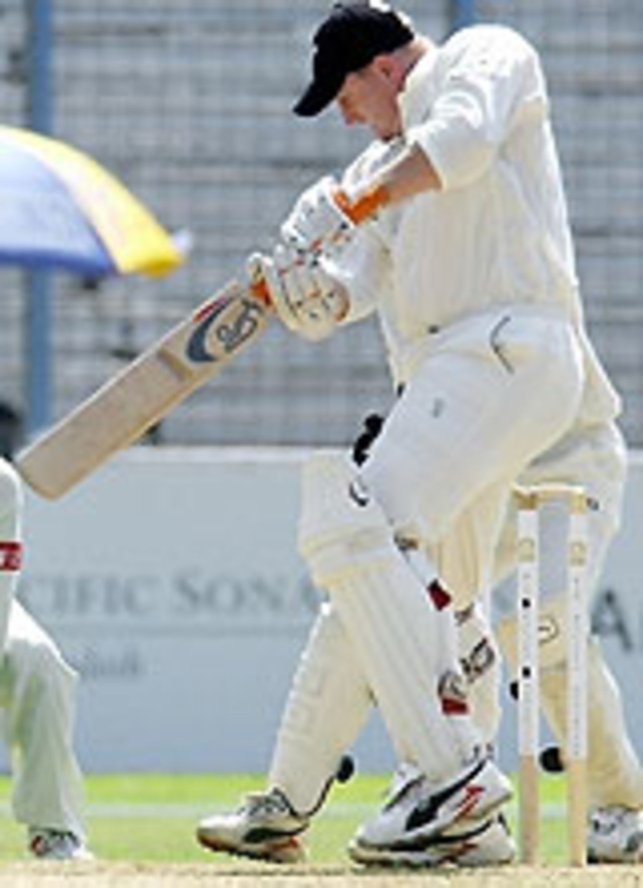 Scott Styris drives the ball, Bangladesh v New Zealand, 2nd Test, Chittagong, Tuesday, October 26, 2004