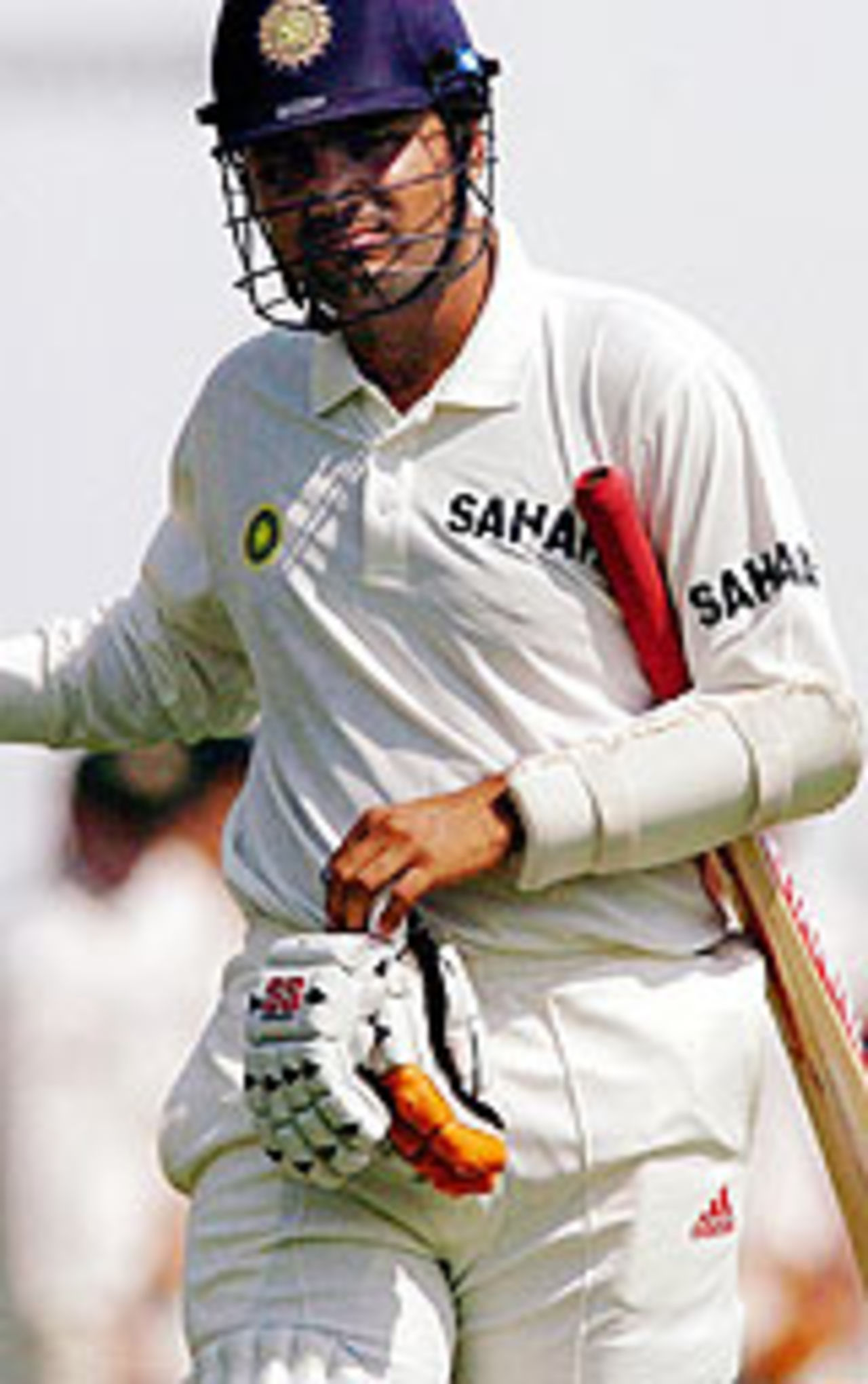 Virender Sehwag walks back after being dismissed, India v Australia, 3rd Test, Nagpur, October 27, 2004