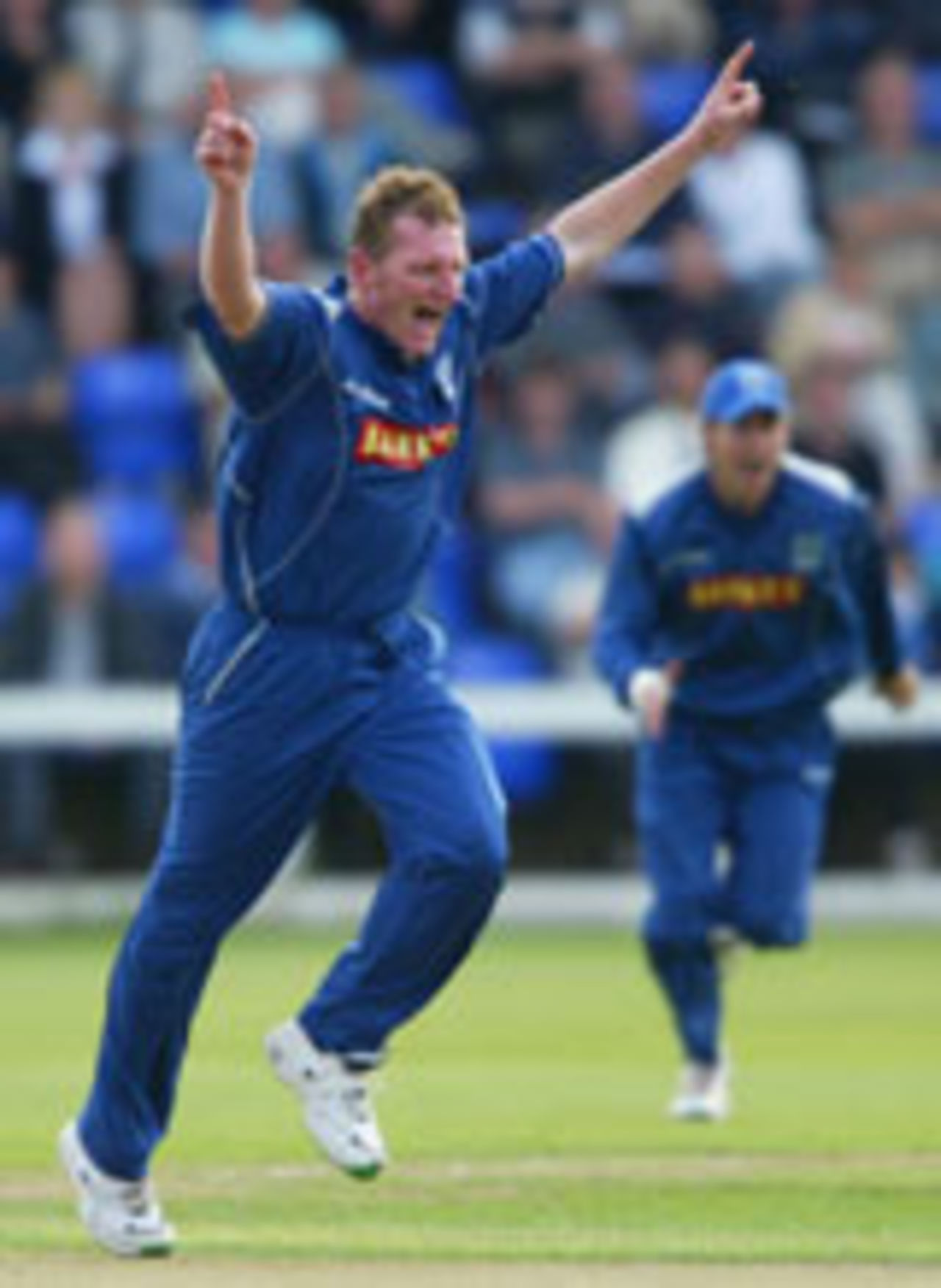 Dougie celebrates his dismissal of Matthew Maynard in the Twenty20 Cup, 2004