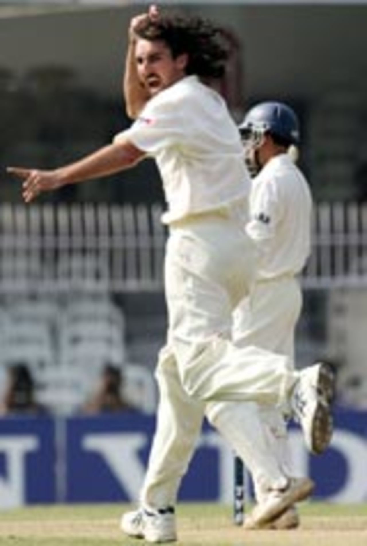 Jason Gillespie celebrates after taking a wicket, India v Australia, 3rd Test, Nagpur, October 28 2004