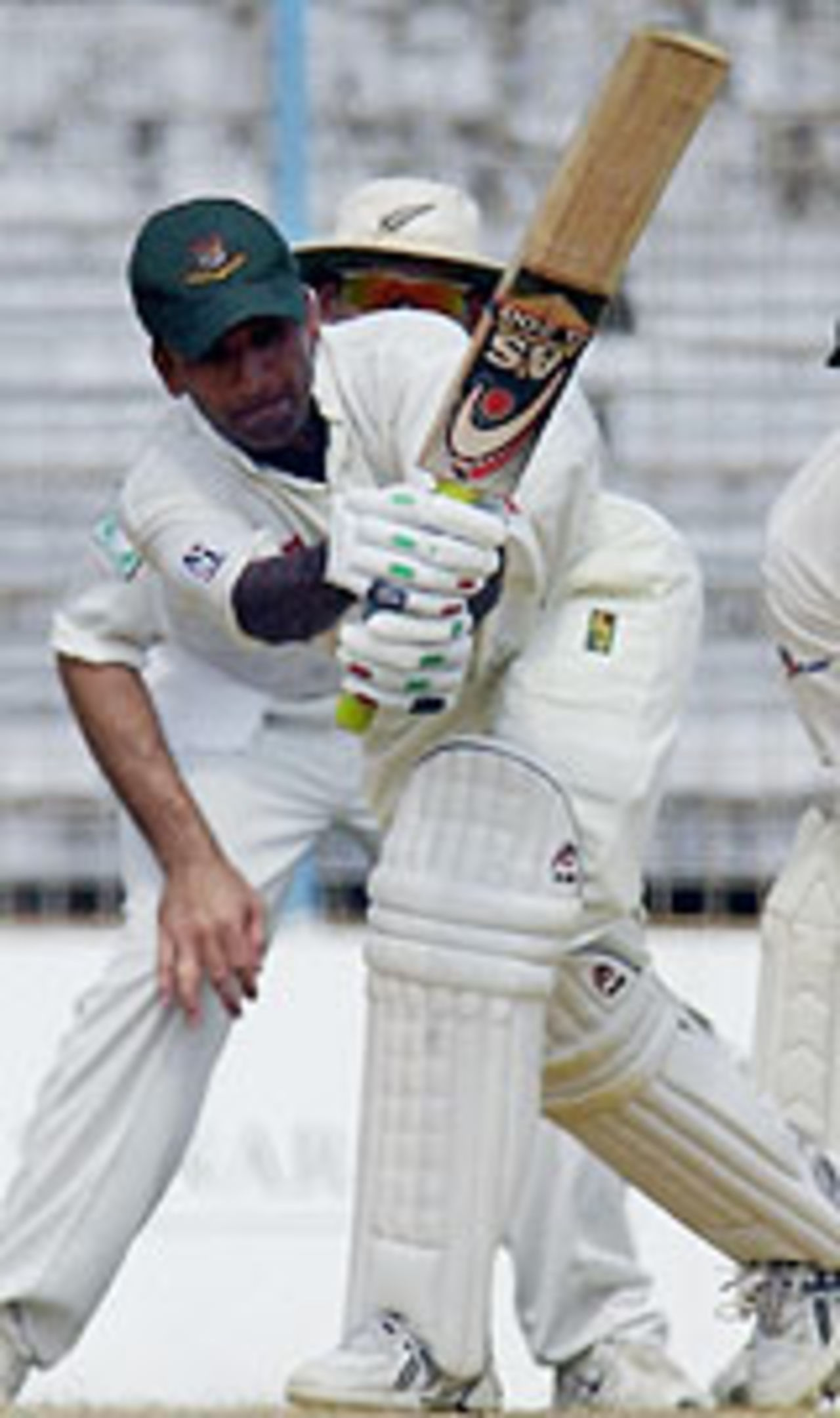 Javed Omar turns one to the on side, Bangladesh v New Zealand, 2nd Test, 3rd day, Chittagong, October 28, 2004