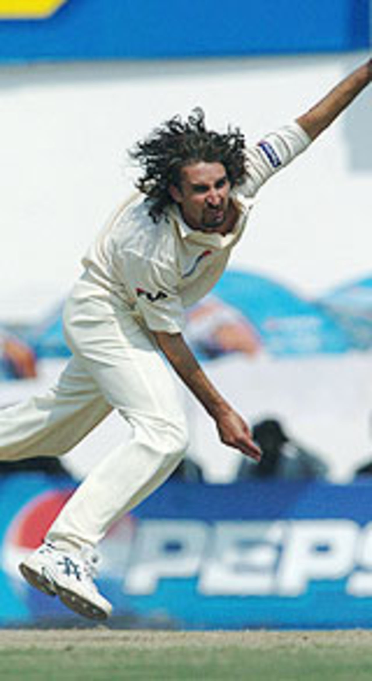 Jason Gillespie in full flight, India v Australia, 3rd Test, Nagpur, 4th day, October 29, 2004