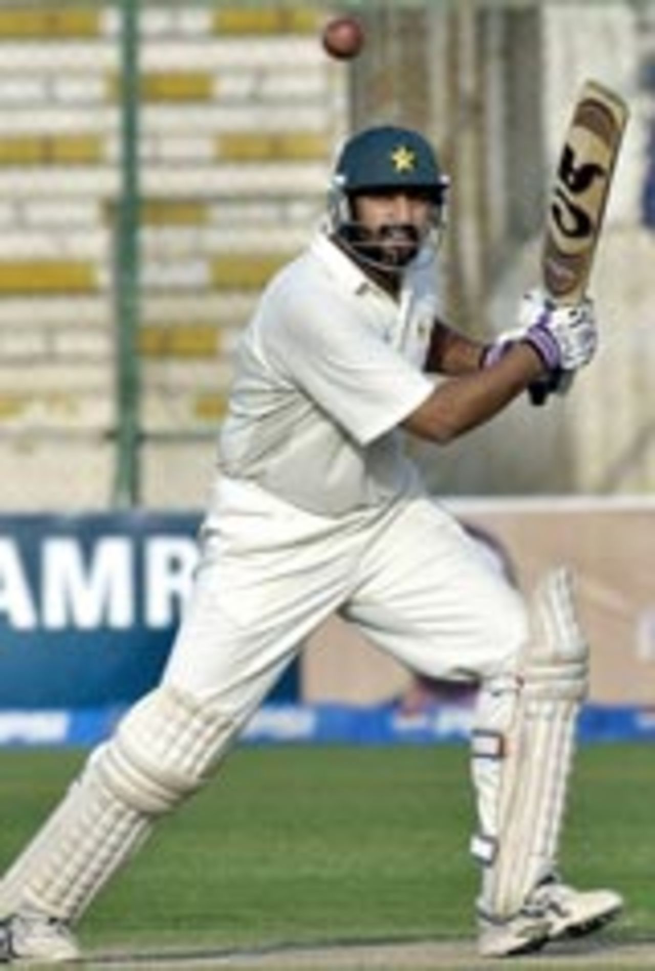 Inzamam-ul-Haq forces the ball on the off side, Pakistan v Sri Lanka, 2nd Test, Karachi, 2nd day, October 29, 2004
