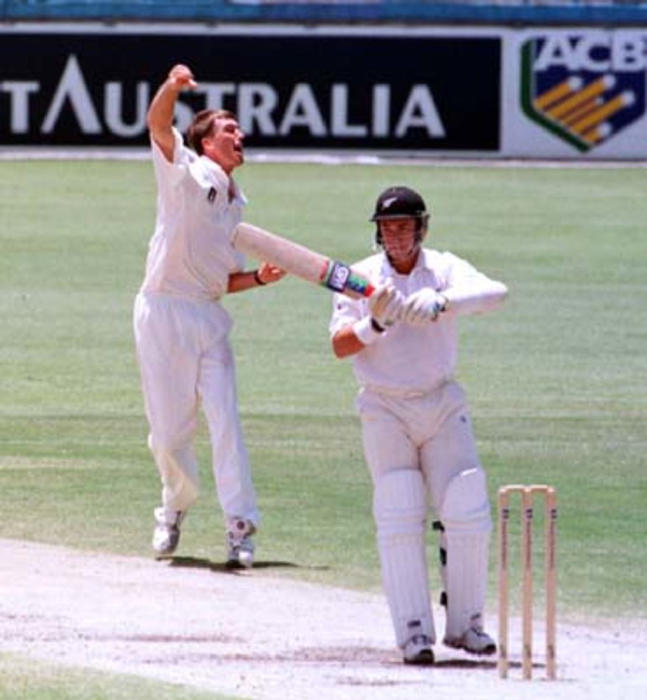 Glen McGrath gets McMillan LBW during the 5th day of the Australia v New Zealand Test at the Gabba in Brisbane, 7 - 11 Nov 1997