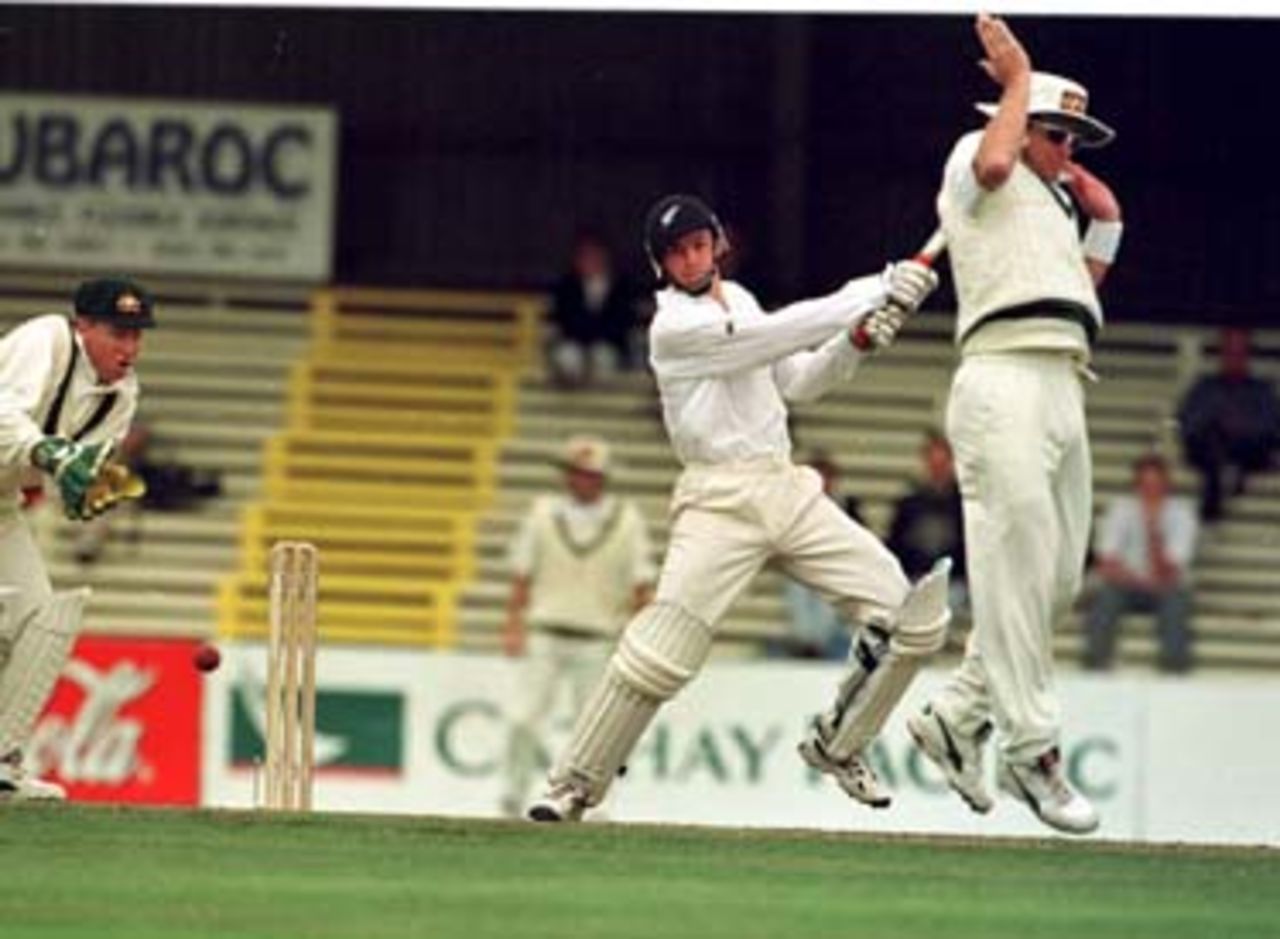 Horne cuts during  the Australia v New Zealand match at Bellerive Oval in Tasmania. November 30 1997.