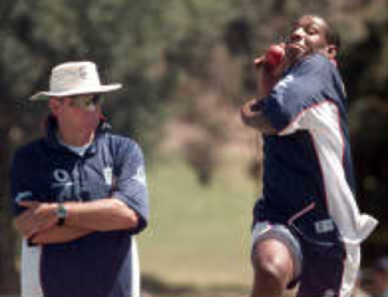 Alex Tudor in practice, November 6 England in Australia, 1998