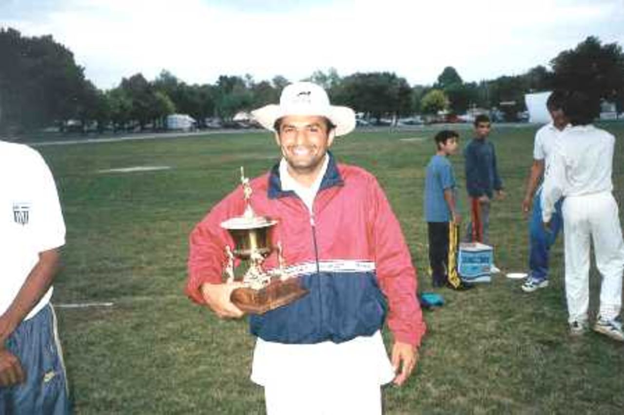 The ECC Trophy Cup 1999 being displayed