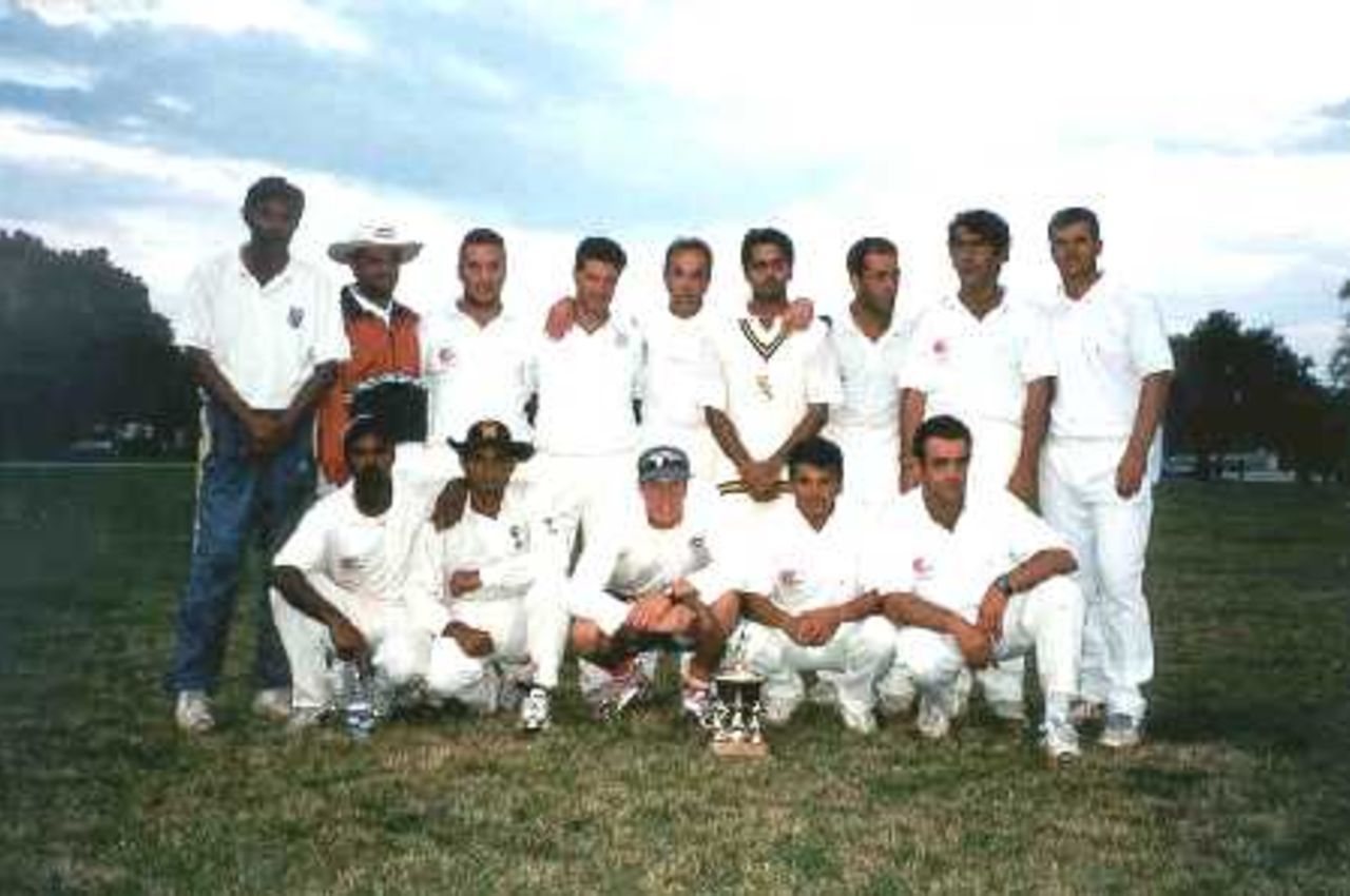The ECC Trophy Cup 1999 being displayed by the Greece Team