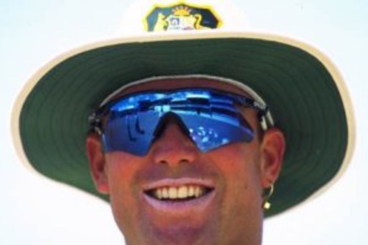 Mar 1995: Portrait of Shane Warne of Australia during their tour to the West Indies.