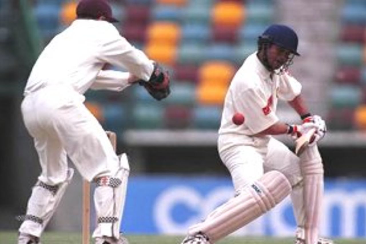 26 Nov 1999: Sachin Tendulkar of India in action against Queensland at the Gabba cricket ground in Brisbane.