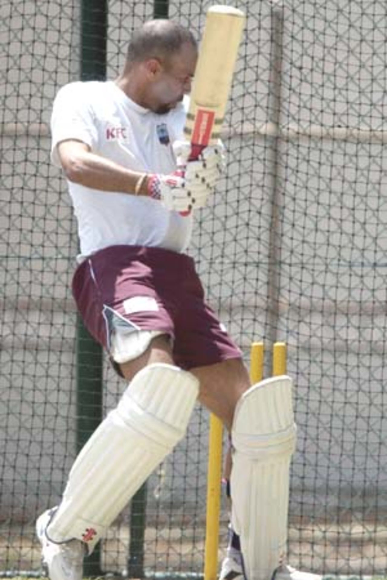5 Nov 2000: James Adams captain for the West Indies in the nets during the team training sesion today at the WACA cricket ground, as the West Indies prepere for the up coming test series against Australia. WACA, Perth , Australia.