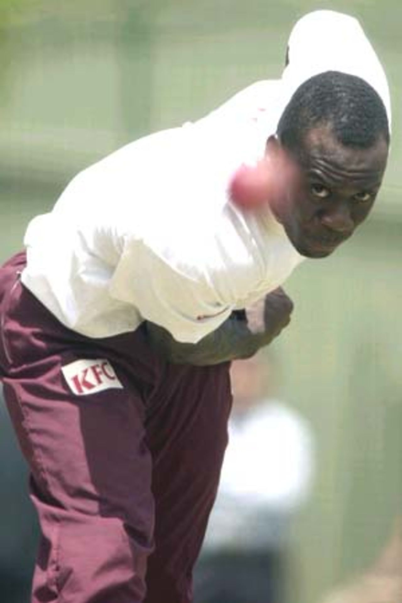 6 Nov 2000: Marlon Black of the West Indies bowls one down the pitch during the team training sesion today at the WACA cricket ground, as the West Indies in prepere for the up coming test series against Australia. WACA, Perth , Australia.