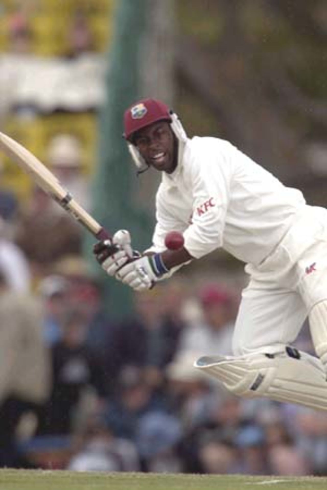 07 Nov 2000: Sherwin Campbell for the West Indies on his way to his unbeaten 111 in the match between the Australian Cricket Board's Chairman's Xi at Lilac Hill in Perth, Australia.