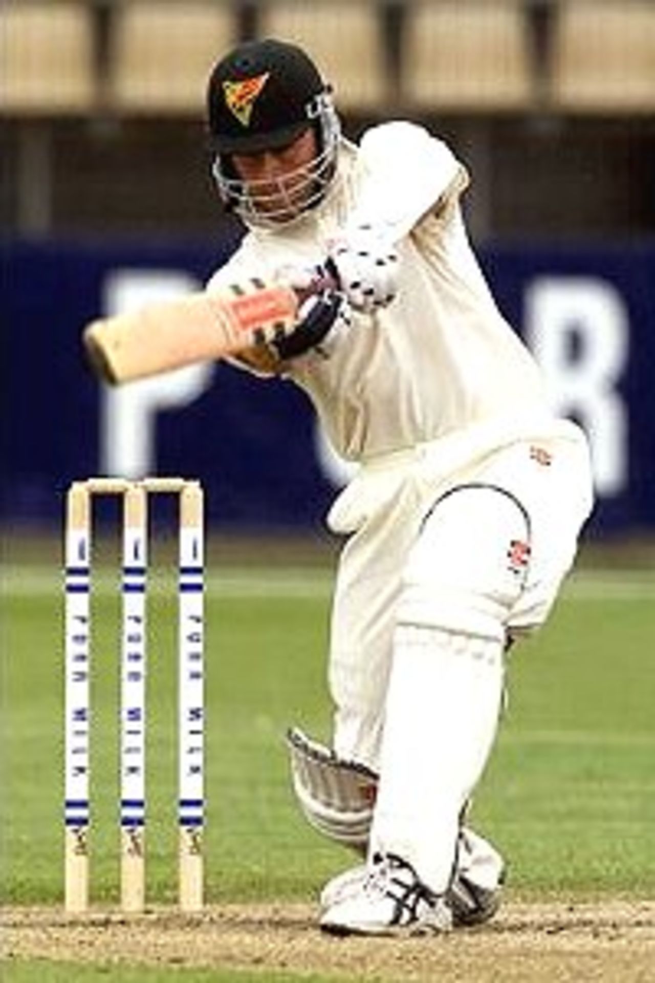 10 Nov 2000: Jamie Cox from Tasmania in action during the Pura Cup cricket match between Tasmania and New South Wales at Bellerive Oval in Hobart, Australia