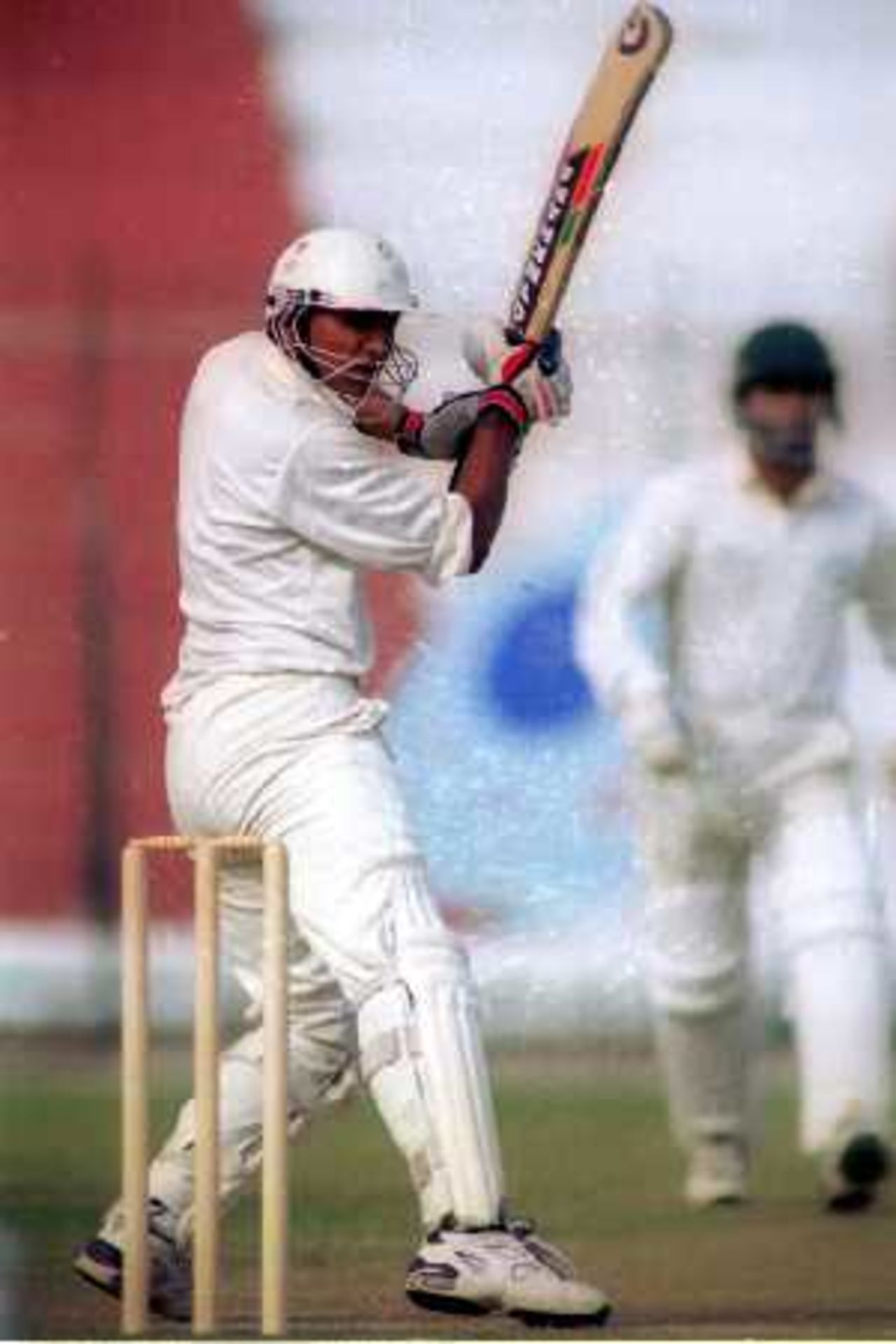 Naumanullah on his way to 50 on day 3, Governor's XI v England XI at Peshawar, 8-11 Nov 2000