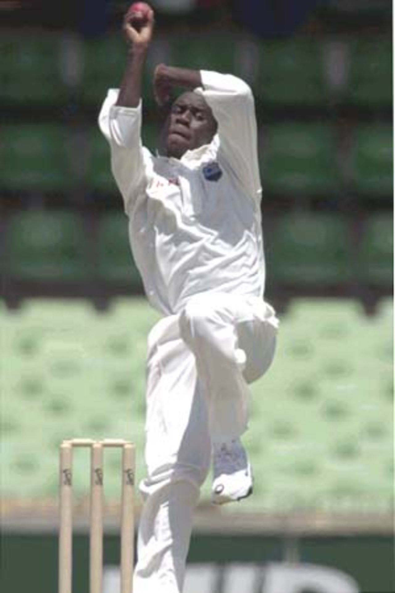 10 Nov 2000: Colin Stuart for the West Indies in the match between the Western Warriors and the West Indies at the WACA ground in Perth, Australia.