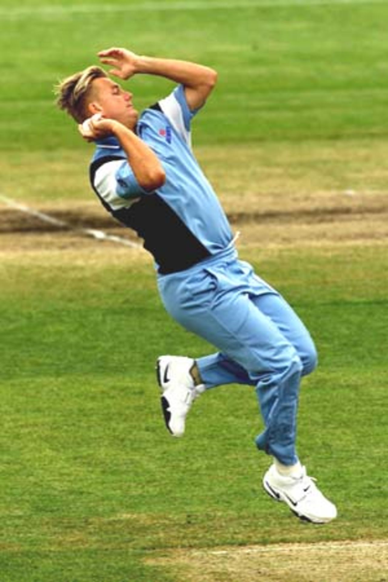 11 Nov 2000: Shane Lee from New South Wales in action during the Mercantile Mutual Cup Cricket match between Tasmania and New South Wales at Bellerive Oval in Hobart, Australia.