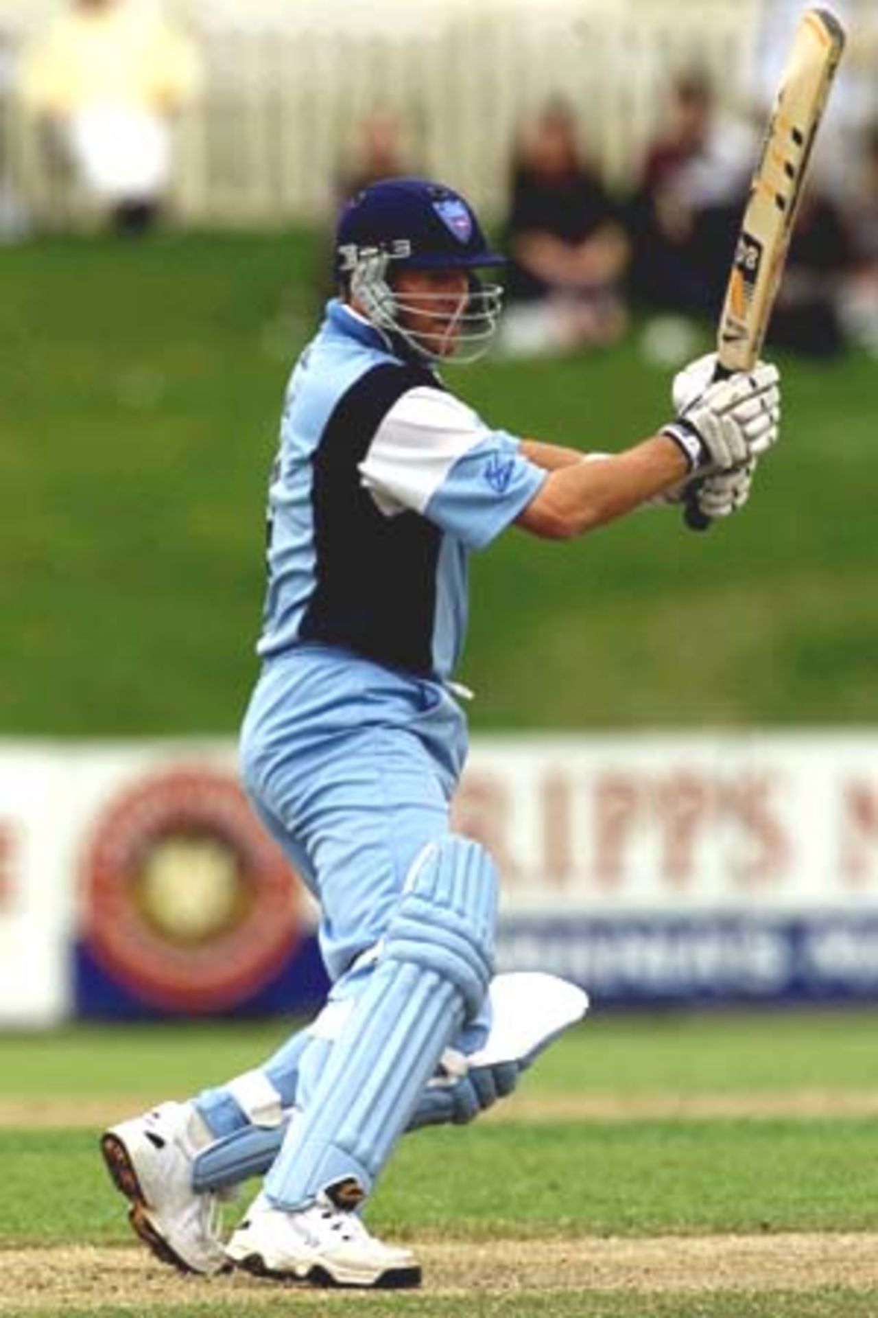 11 Nov 2000: Mark Waugh from New South Wales in action during the Mercantile Mutual Cup Cricket match between Tasmania and New South Wales at Bellerive Oval in Hobart, Australia.
